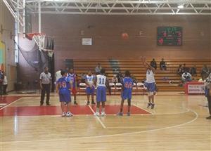 Student shooting free throw shot